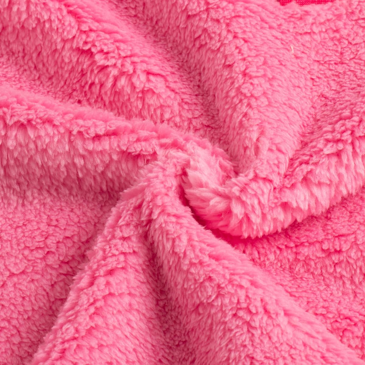 WELAKEN Girls' Button-Detail Fuzzy Sherpa Fleece Hoodie with Unicorn Patch & Sequin Sleeves – Cozy & Warm Kids' Pullover