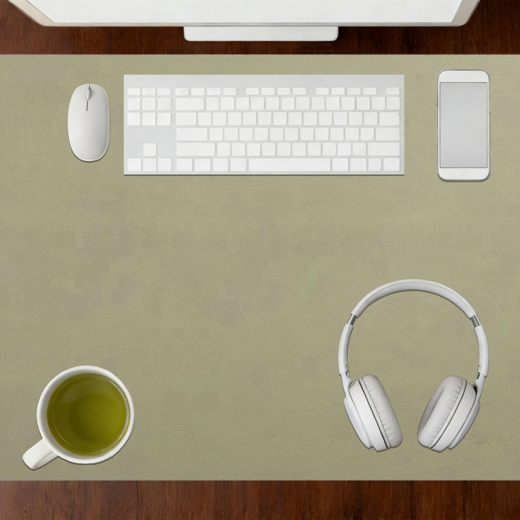 Desk Pad 60 x 106 cm Non Slip Non Slip Writing Pad Spill Resistant Durable Design Ideal Keyboard Mat for Office and Home, Green