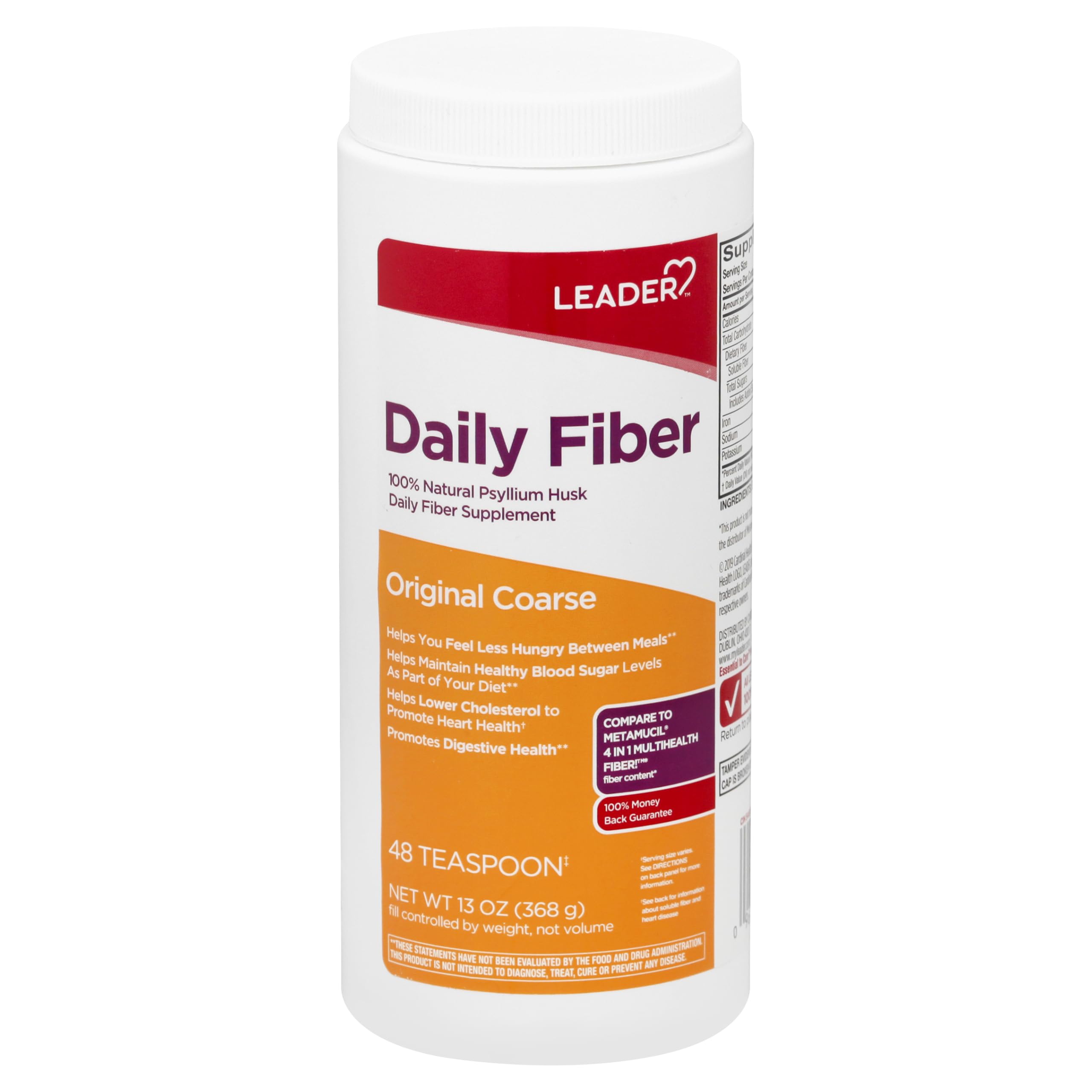 Leader Suplemento de fibras de psyllium em pó, 3,4 g por porção, 364 g