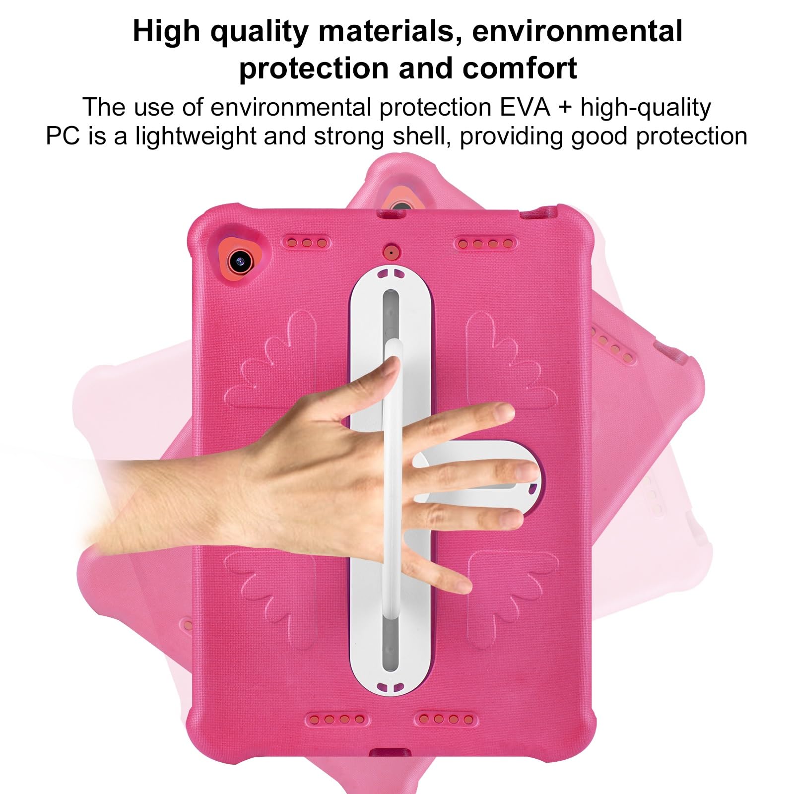 Custodia protettiva per tablet PC compatibile con iPad 10.2 (2021)/2020/2019/per iPad Air 2019 10.5"/Pro 10.5 2017, custodia robusta resistente con cavalletto girevole a 360/tracolla Co