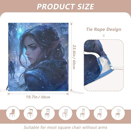 Miniatura 3 de Juego de 6 fundas decorativas para silla de hotel, diseño de anime, color azul, para sala de juegos, para sillas