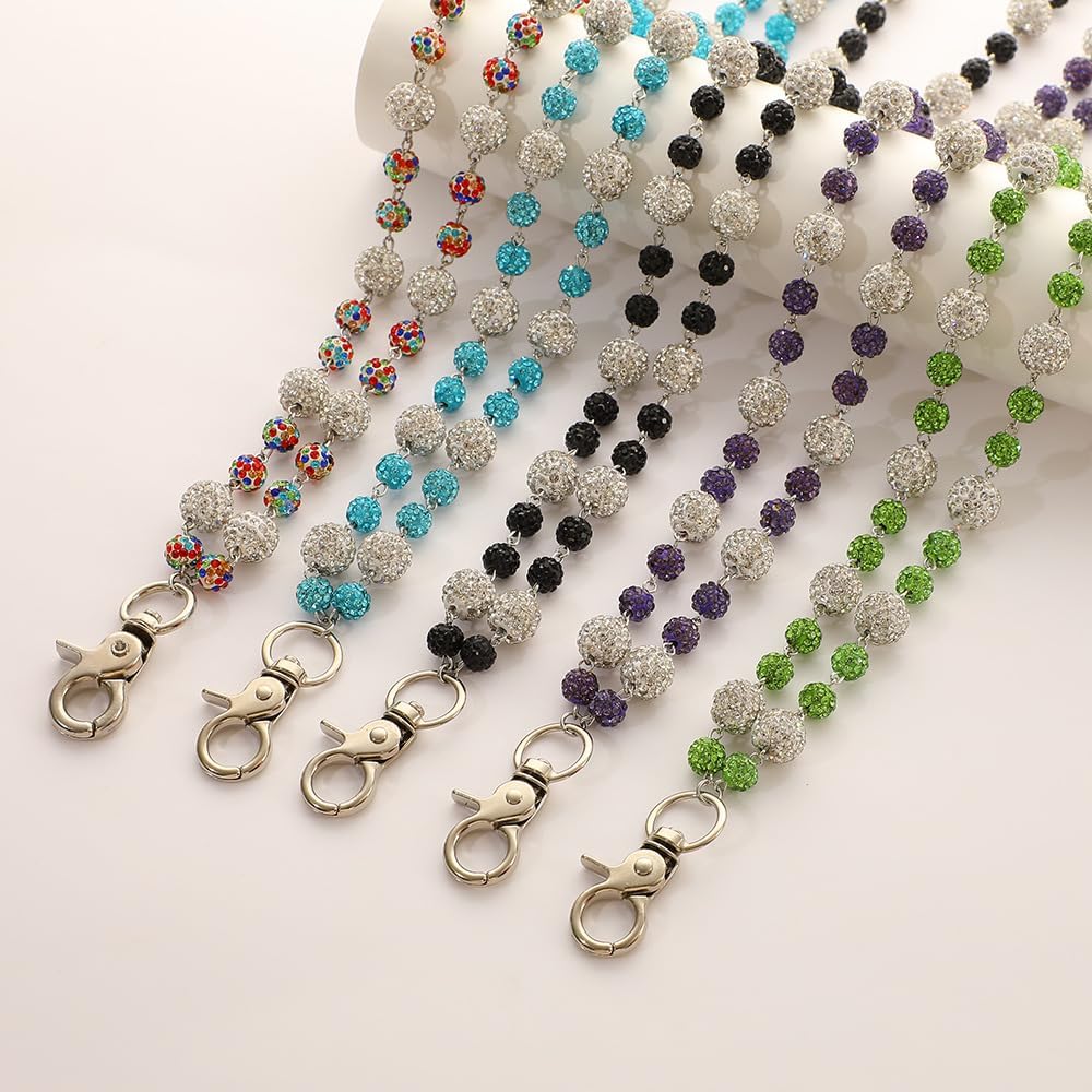 Ceramic Beads Wallet Pants Waist Chain Shiny Hip Hop Disco Ball Rhinestone Beads Purse Hipster Jeans Pocket Chains for Men Women Punk Accessories