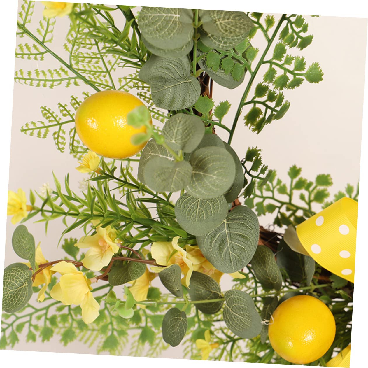 Ghirlanda Estiva ad Anello Fiori di Seta Realistici | Limoni Finti per Decorazioni, Ghirlande Fuoriporta per Accogliere Ospiti, Atmosfera Estiva