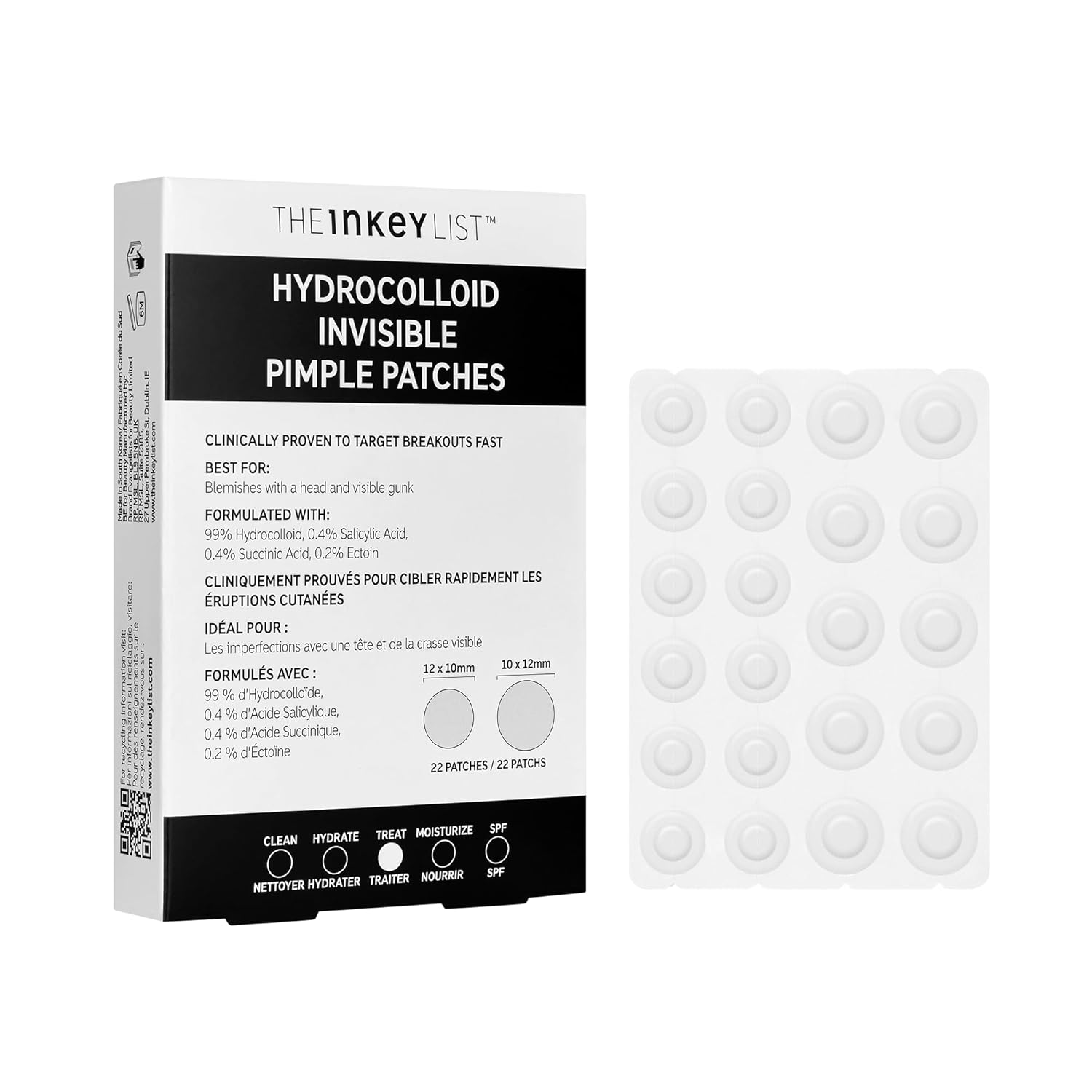 The INKEY List Hydrocolloid Invisible Pimple Patches with Salicylic Acid - Fast Acne Spot Treatment, Vegan, All Skin Types