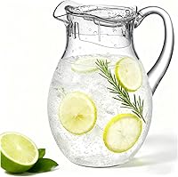 Meolibour 72oz Clear Plastic Pitcher with Lid - BPA-Free Shatterproof Fridge Jug for Iced Tea, Sangria, Lemonade, Juice & Milk