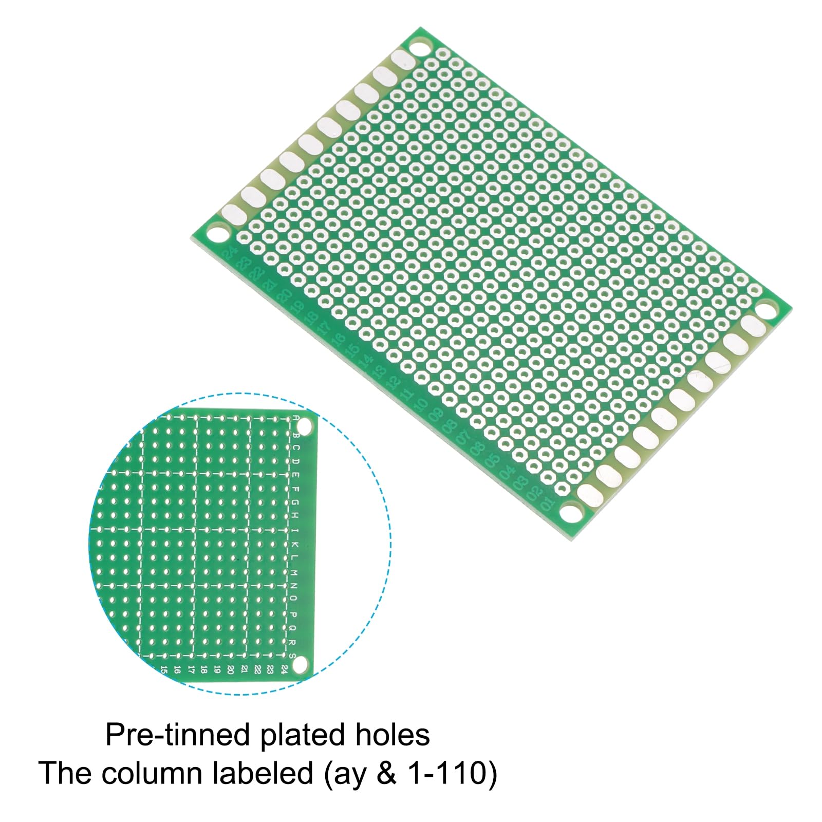 PATIKIL 2" x 2.8" Scheda PCB Circuito 5 Pz Schede Prototipo Monofaccia Per Saldatura DIY E Progetti Elettronici Schede Circuito Breadboard Saldabile Verde