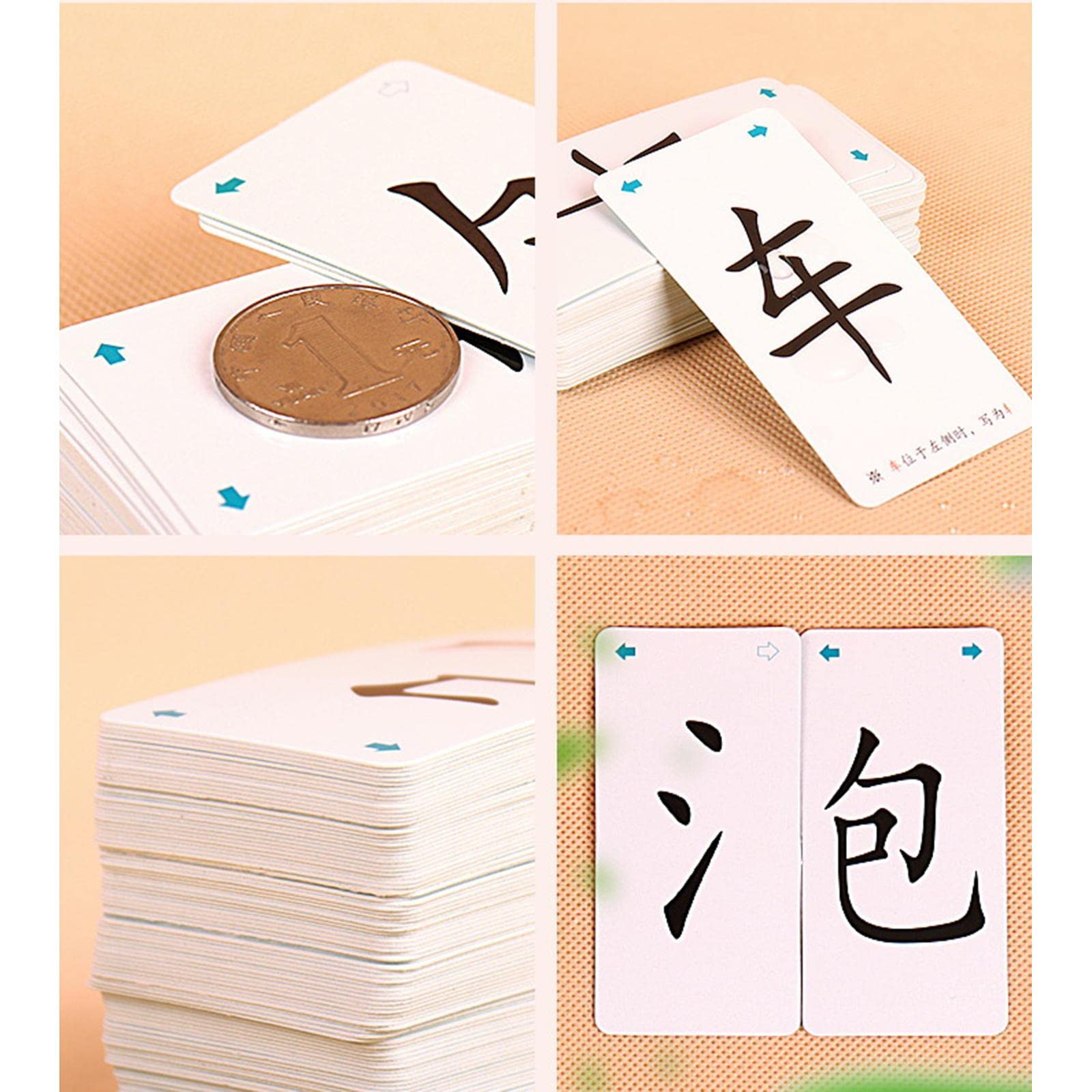 Juego de 10 cartas educativas mágicas para aprender caracteres chinos