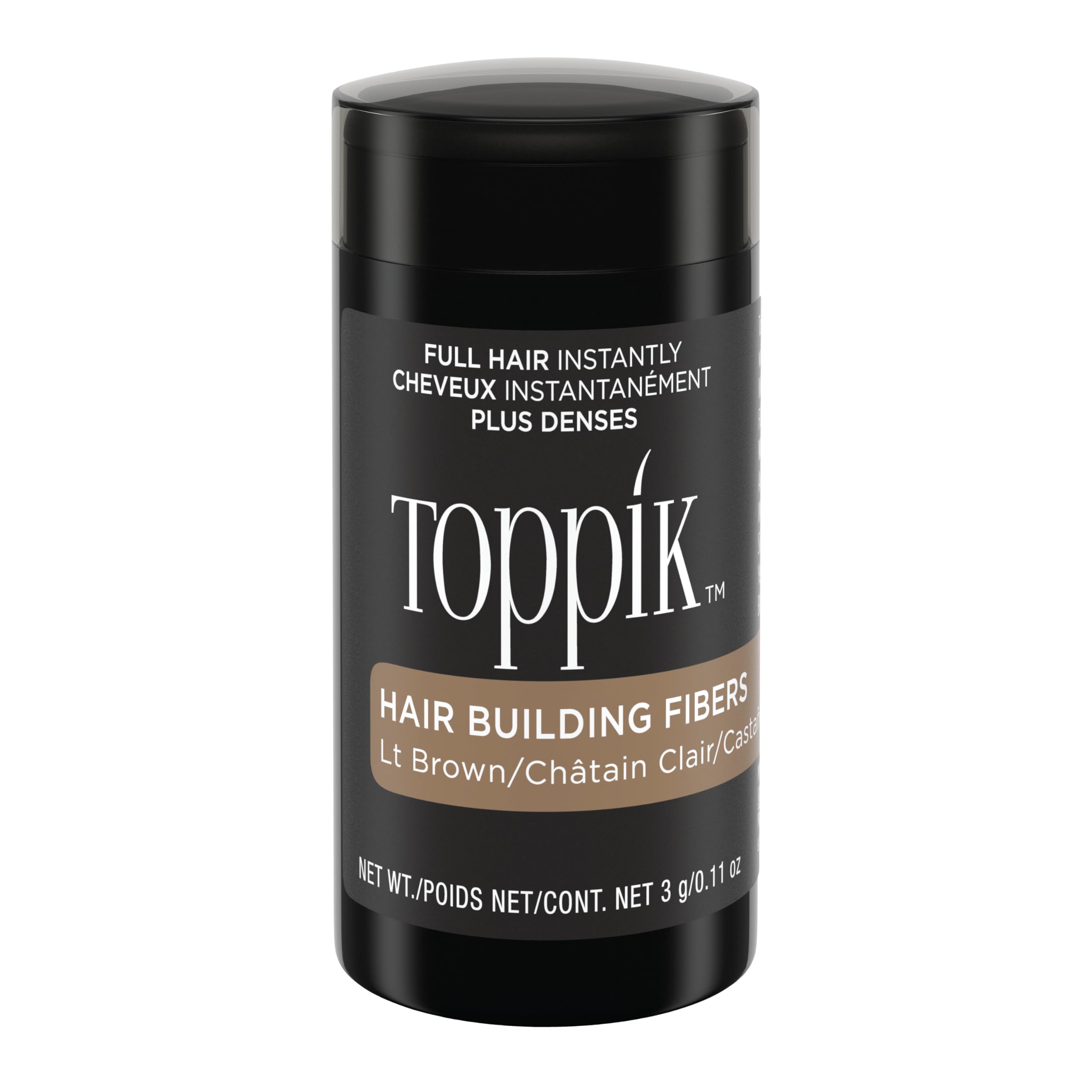 Hair Building Fibres Powder, Light Brown, 3g Bottle - for A Thicker-looking Hairline, Crown and Beard, Instant Thinning Concealer for Men and Women ​
