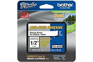 Brother Genuine P-touch TZE-AF231 Tape for Labeling and Scrapbooking (12 mm .47'')