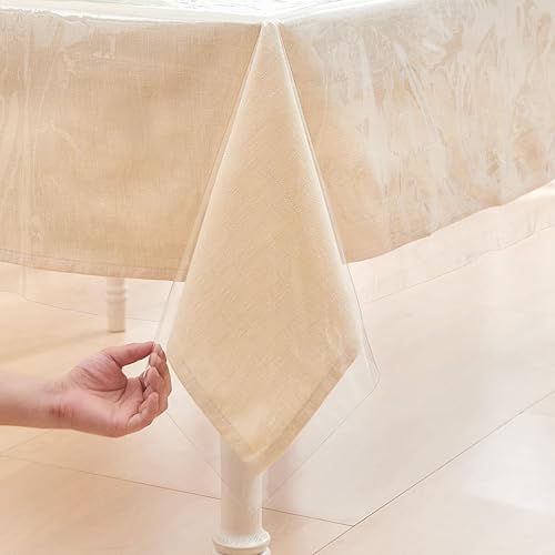 Miniatura 3 de Deep Dream Protector de mantel de vinilo transparente, 60 x 84 pulgadas, impermeable, de plástico, rectangular, transparente, protector para mesas