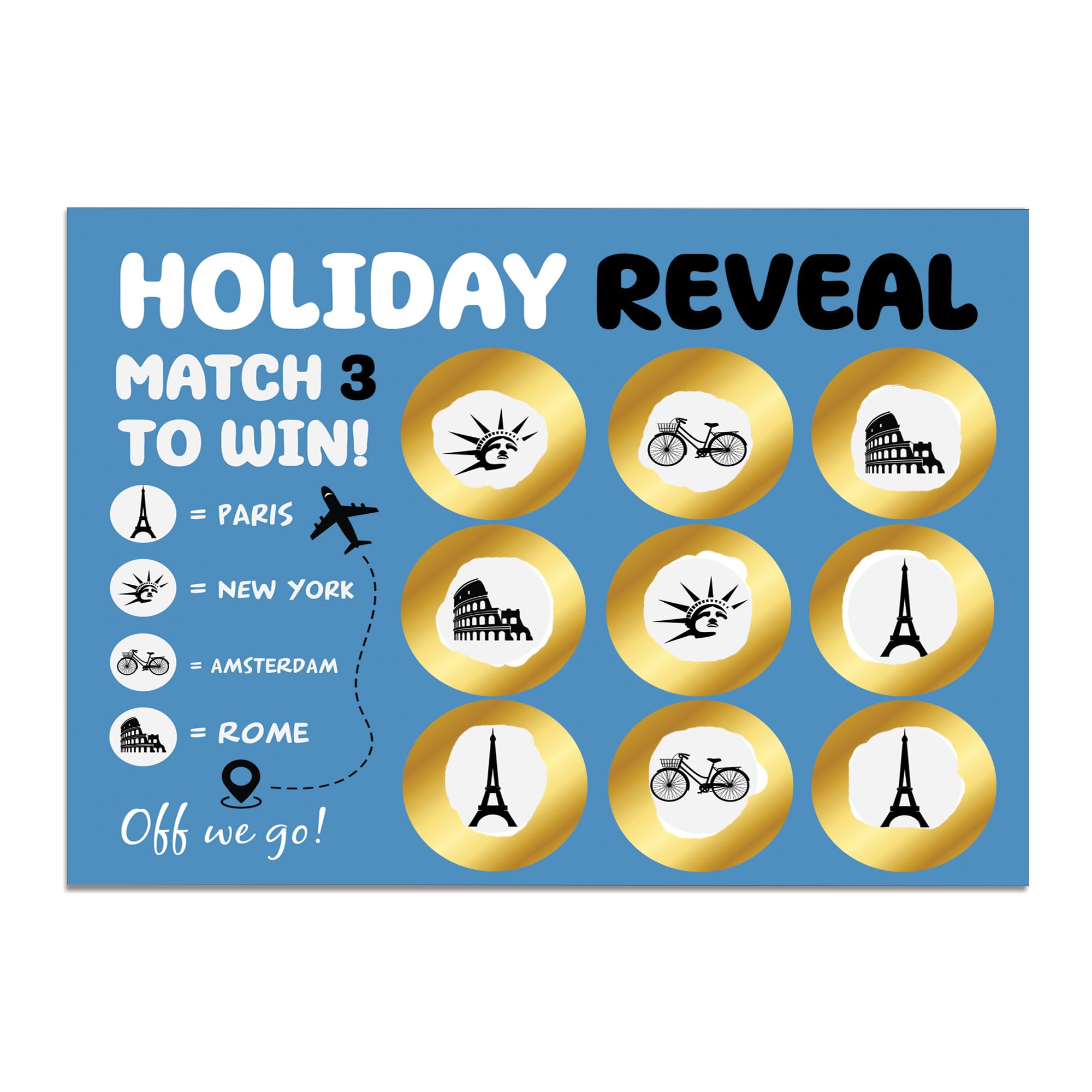RED OCEAN Holiday Reveal - Scratch Card Surprise - Trip to Paris - Scratch Card Gift For Him Her - Suprise Gift For Family Friends - Destination Reveal Card