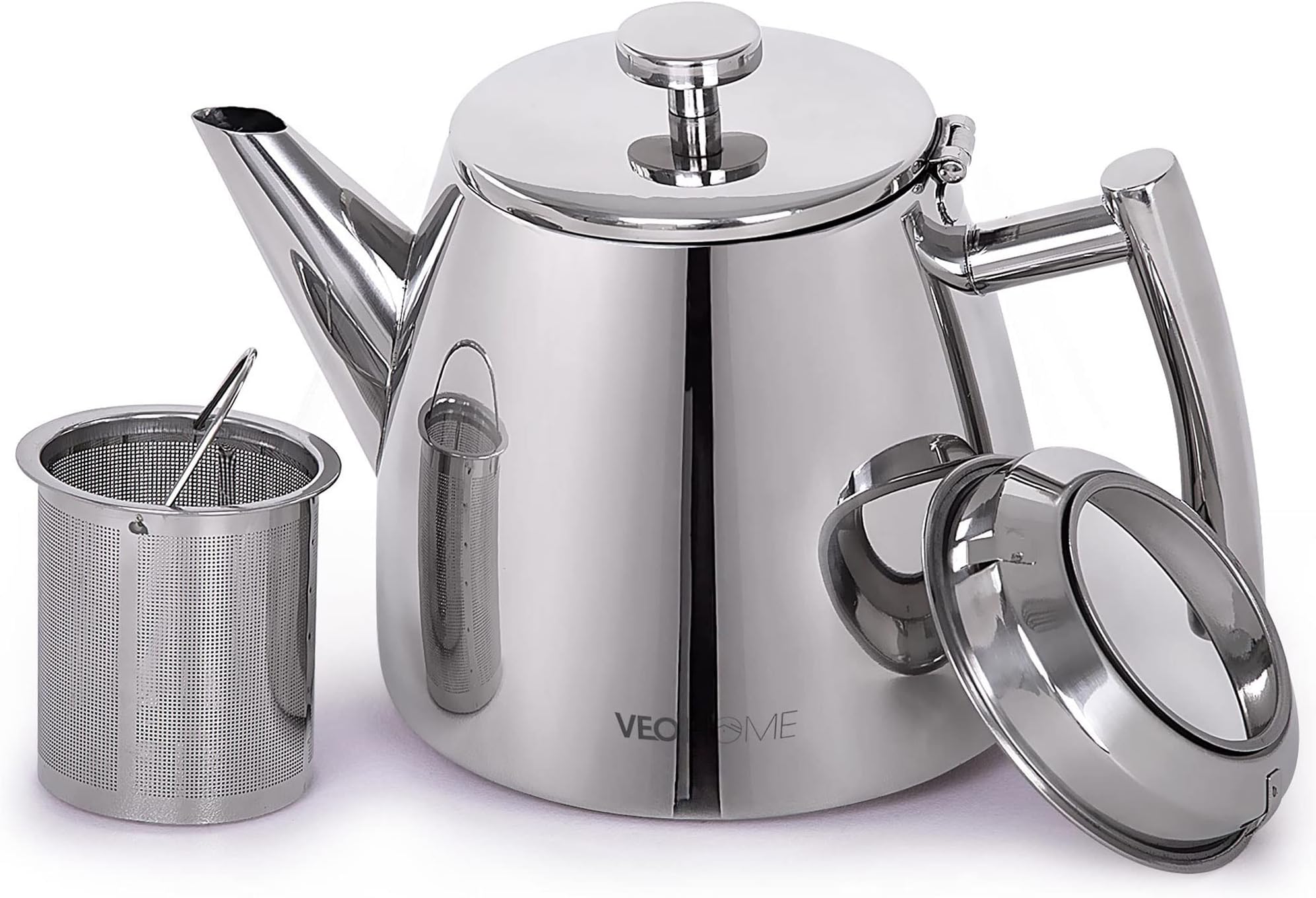 Stainless Steel teapot with Infuser 500 ml - Keeps Your Tea hot Thanks to its Double Wall