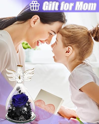 Miniatura 5 de Regalos de rosas preservadas para mujeres en figuras de ángel de cristal, regalos de cumpleaños para mujeres, regalos de rosa de ángel para ella,