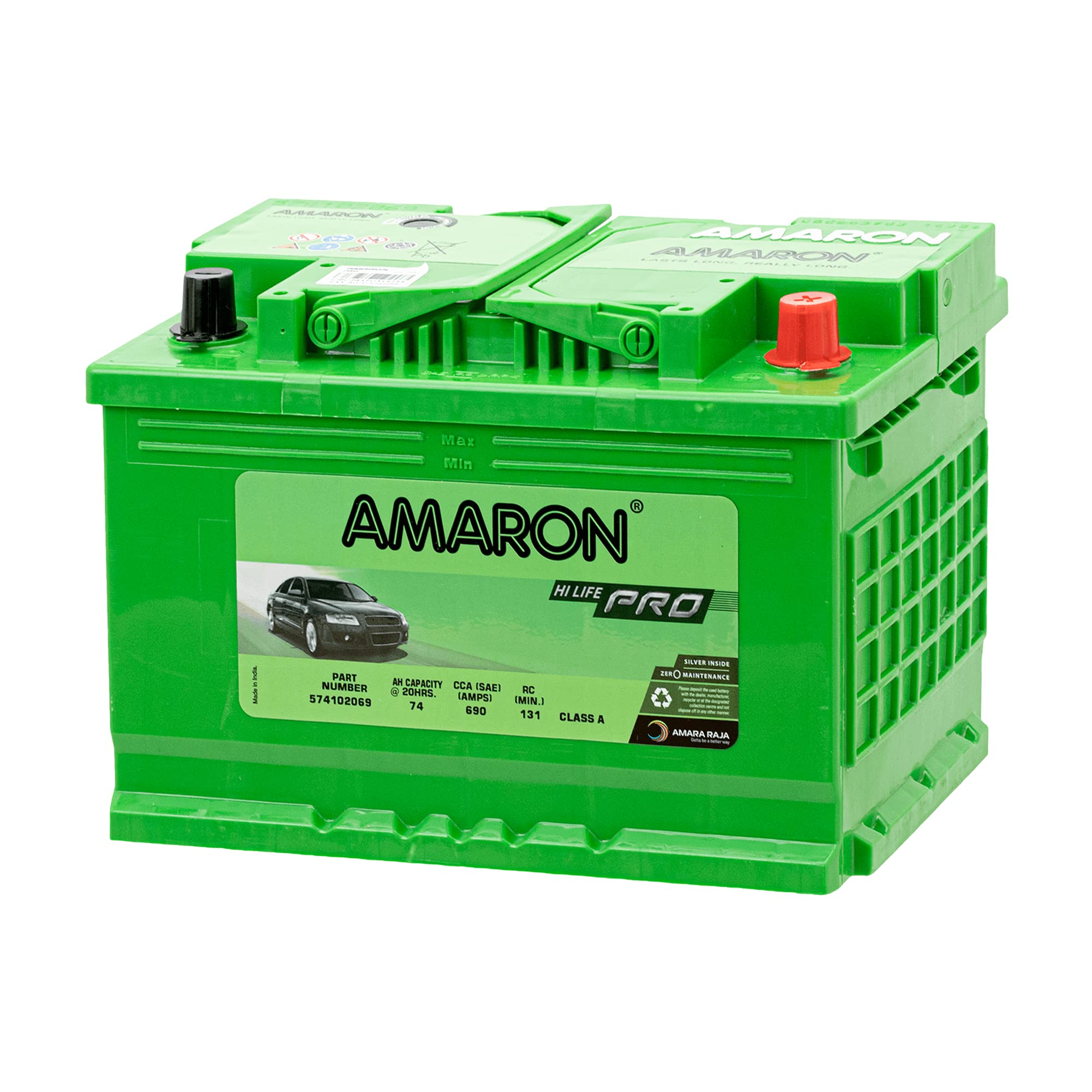 Din74 74Ah Maintenance Free Car Battery, By Din74 Amr, Din74 74Ah Battery