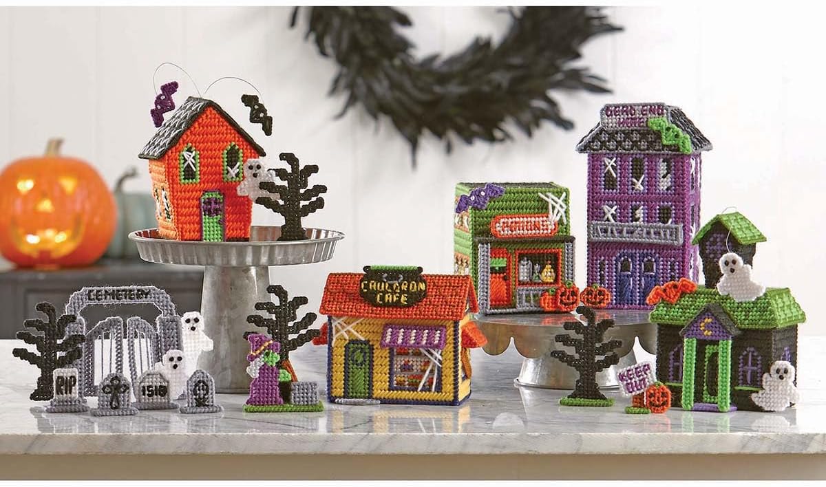 Herrschners Halloween Village Plastic Canvas Kit