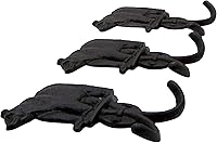 Vista 3 de Wowser Ganchos rústicos de doble pared de hierro fundido, juego de 3, 5.25 pulgadas