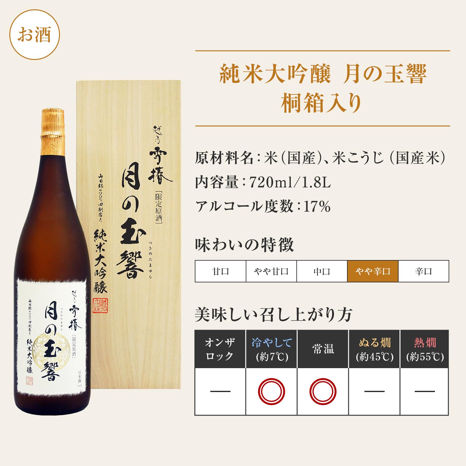 雪椿酒造 純米大吟醸 月の玉響(たまゆら) 日本酒