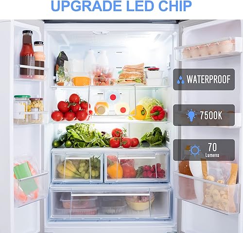 Miniatura 2 de Juego de 1 luz LED W10515058 y 2 piezas W10515057 para refrigerador con cubierta de plástico compatible con Kenmore, Maytag, Whirlpool, KitchenAid,