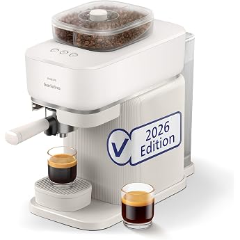 Philips Baristina Espresso Machine with Bean Swap - Grinds, Tamps & Brews Automatically, Dual Bean Container, 16 Bar, Easy Cl