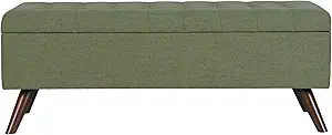 HomePop Modern Storage Bench, Green Large
