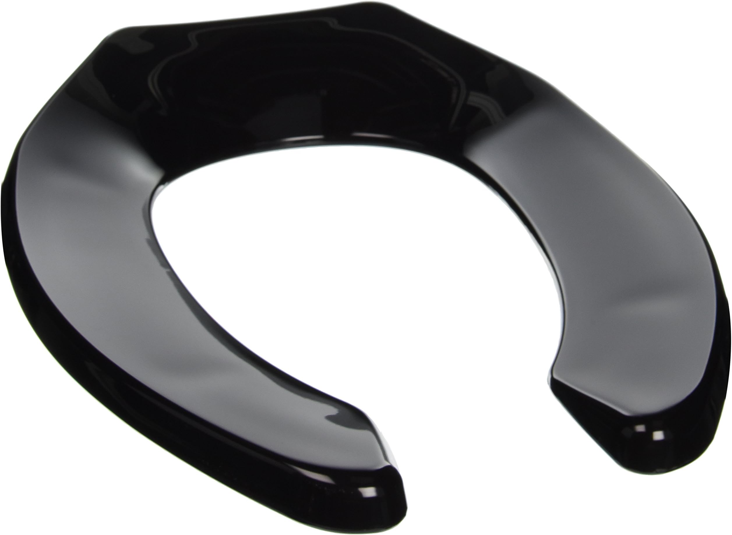 PlumbTech 421SSC-90 Commercial Elongated Heavy Duty Open Front Toilet Seat, Black
