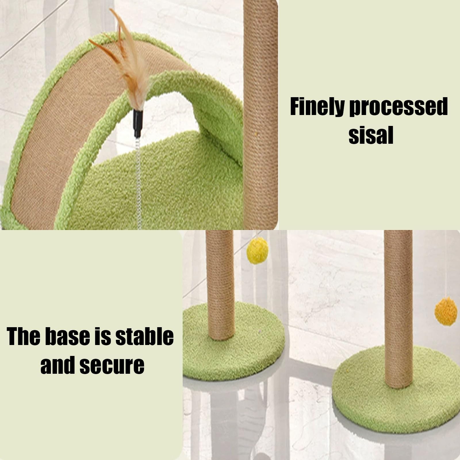 Kratzbaum Katze, Kratzbaum/Kratzstamm mit Spielball für Kleine Katzen(Red,+Arched cat Bed)