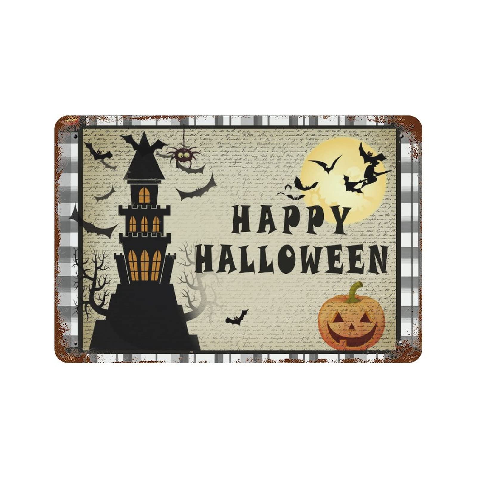 Panneau décoratif Halloween en métal durable qui résiste à la pluie