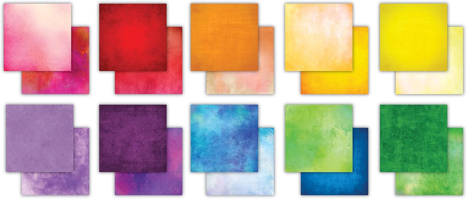 Craft Consortium Double-Sided Paper Pad 12"X12" 40/Pkg-Over The Rainbow, 20 Designs