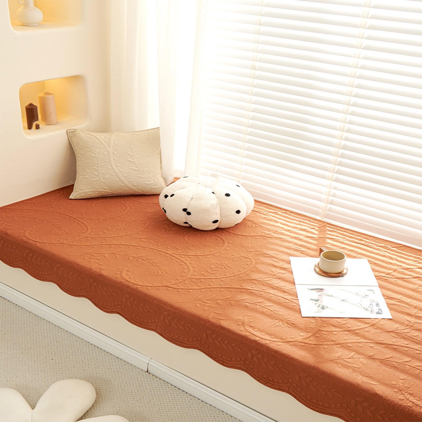 Tapis d'appui de fenêtre coton doux lavable pour baie vitrée chambre