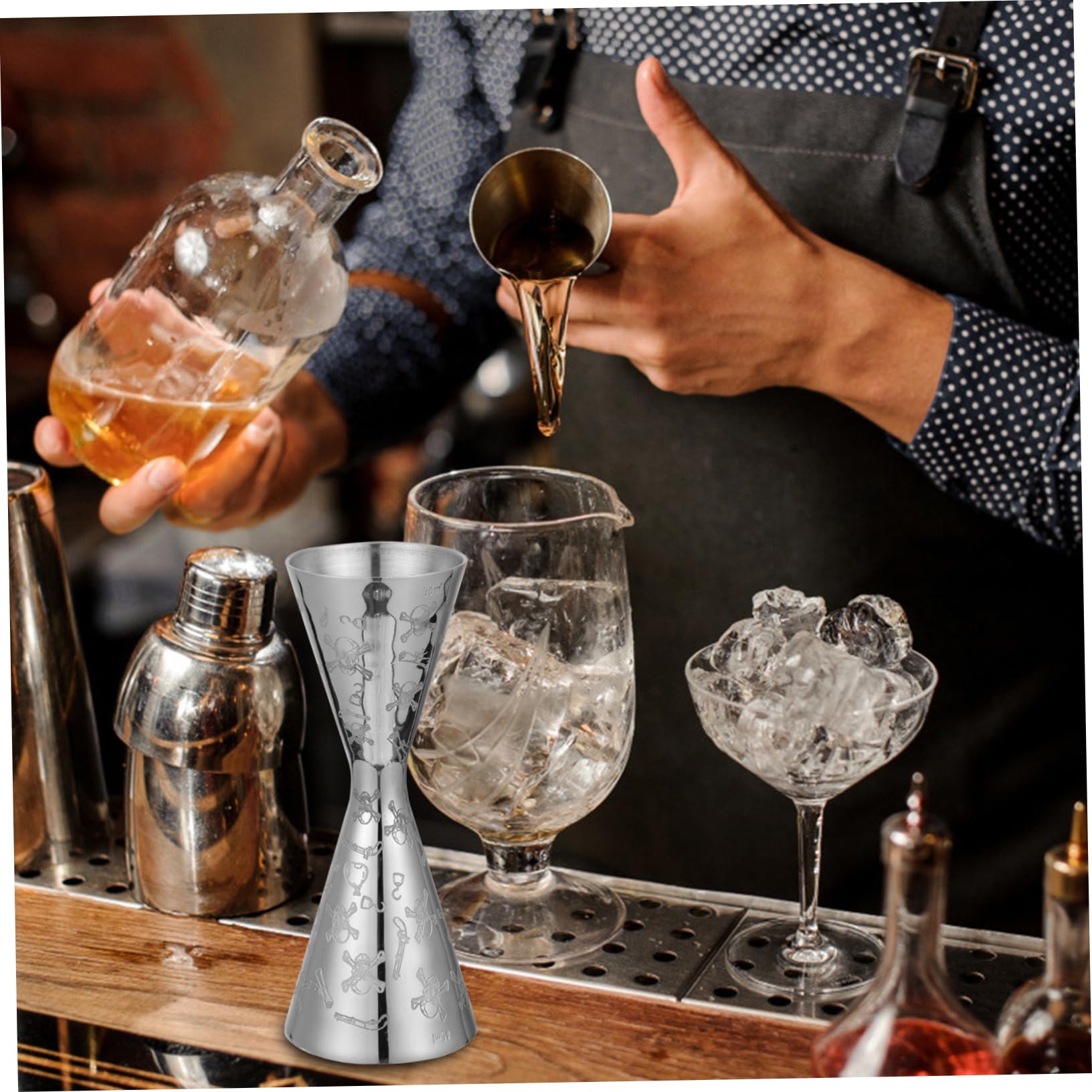 Misuratore per Cocktail in Acciaio Inossidabile da 30ml e 45ml Costruzione Robusta e Antiruggine per Uso in Bar e Casa