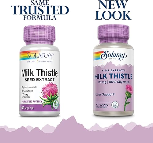 Miniatura 2 de SOLARAY Extracto de semilla de cardo mariano de 175 mg antioxidante destinado a ayudar a mantener un hígado normal y saludable sin OMG y vegano