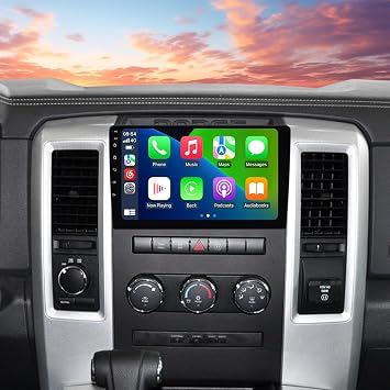 5G WiFi 8Core Radio for Dodge Ram 1500 2500 3500 2009-2012 Android 13 10.1" 1280x720 Touch Screen Stereo for Jeep Wrangler JK Compass Grand Cherokee Upgrade Dash Kit Built-in Car-Play, Android Auto