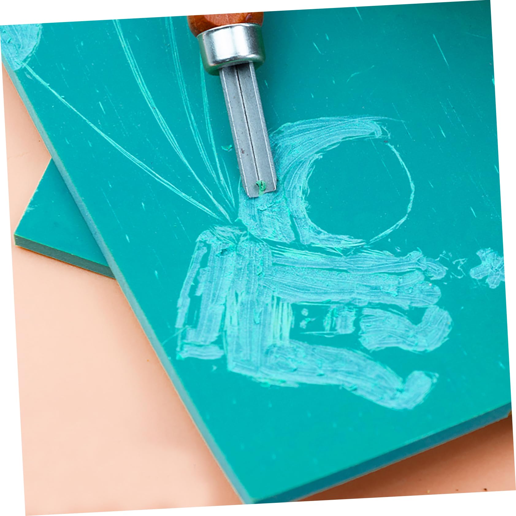 SOIMISS Druckgrafik Schnitzplatte für Kinder, 5 Stück Grün aus Pvc