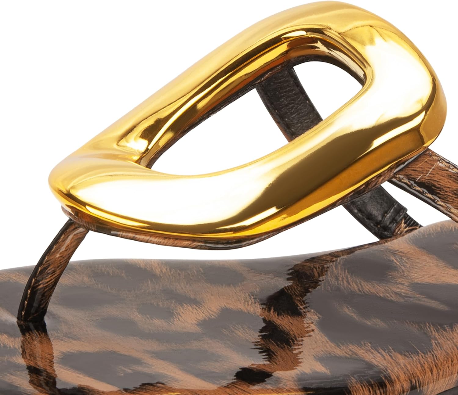 PARTY Square Toe Flip Flops Women,Fashion Designer Thong Sandals with Gold Buckle Trendy Summer Comfort Flat Sandals - Image 4