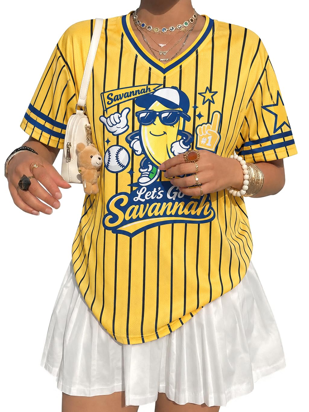 Baseball Jersey Shirts for Women - Baseball Savannah V Neck Clothes Tops