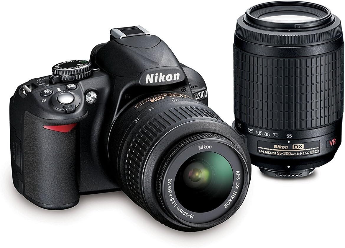 D3200 24.2 MP CMOS Digital SLR Camera with 18-55mm and 55-200mm VR DX Zoom Lenses Bundle
