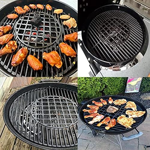 Miniatura 4 de Cmanzhi C8H35 Rejilla de cocción de hierro fundido para hervidor Weber de 22.5 pulgadas, intérprete y carbón, hierro fundido resistente, número de