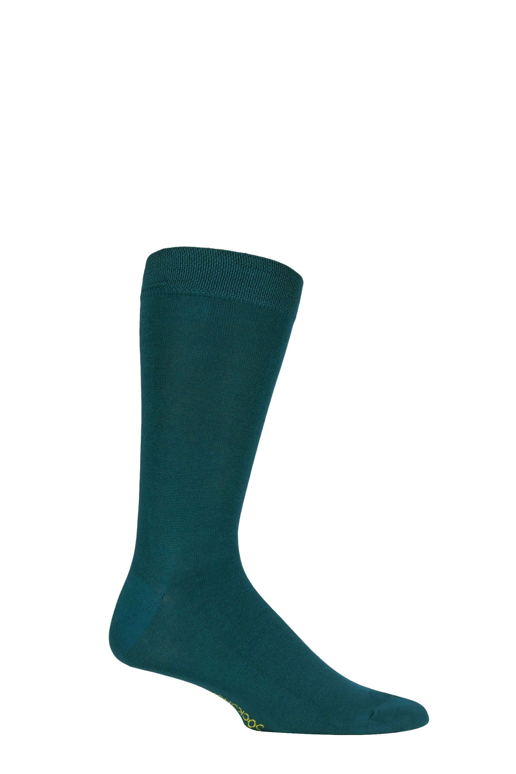Sockshop Men's Evergreen Colour Burst Plain Bamboo Socks With Smooth Toe Seams Pack Of 1 7-11