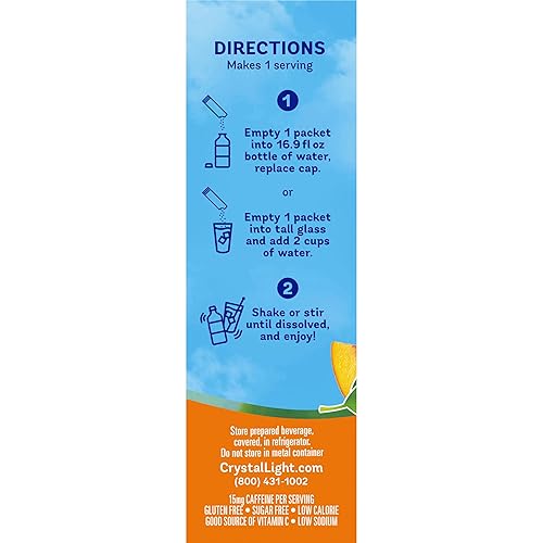 Miniatura 5 de Crystal Light On The Go - Mezcla de bebidas de té verde melocotón y mango caja de 10 paquetes paquete de 6