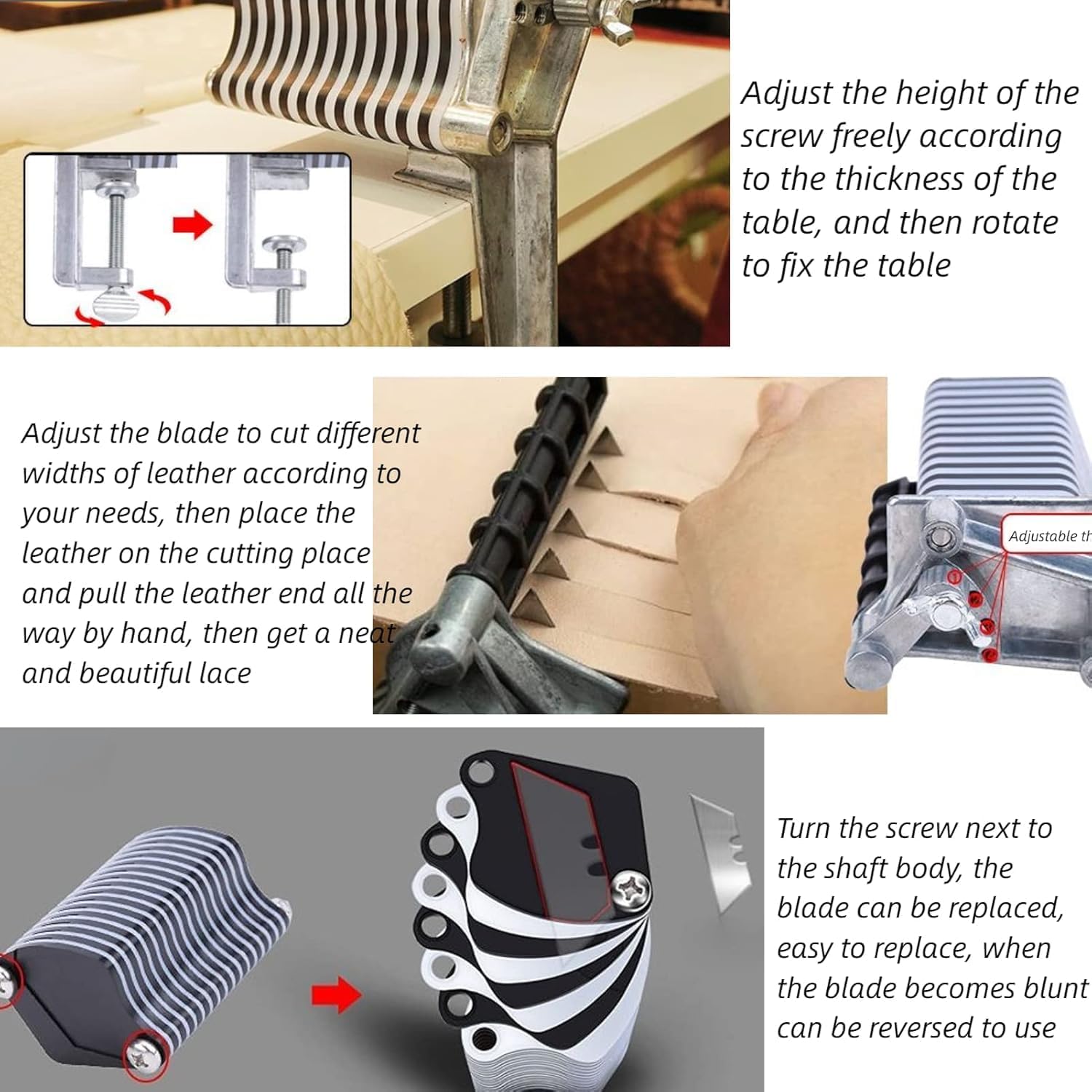 Leather Cutter Manual Strap Cutter for Leather Punching Fringe Braiding Belts Strips Tool Weaver Accessory Leather Leather lace Cutter Accesorios