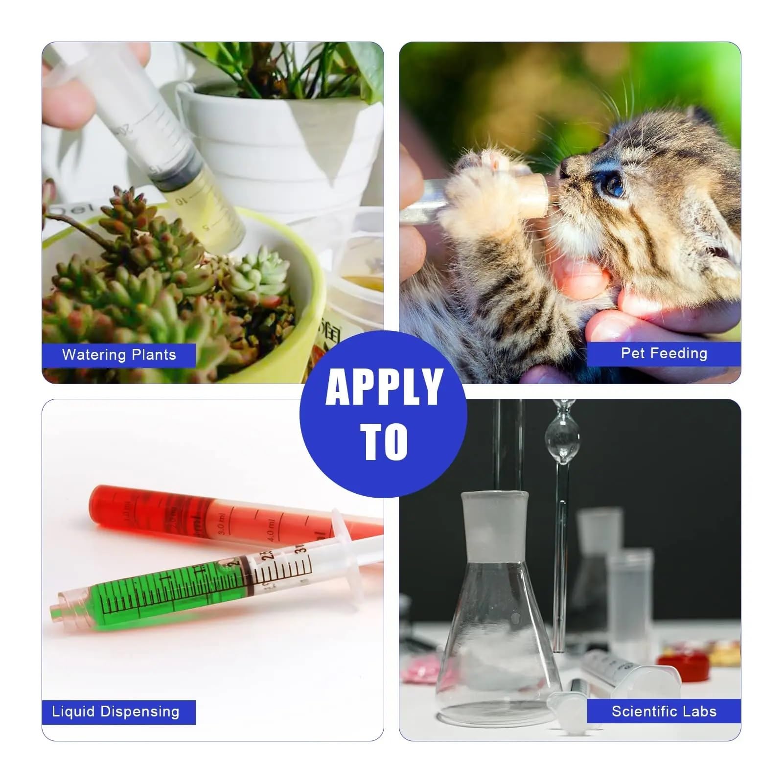 Lot de 50 seringues de 20 ml pour mesurer, nourrir les animaux domestiques, distribuer de l'huile et de la colle