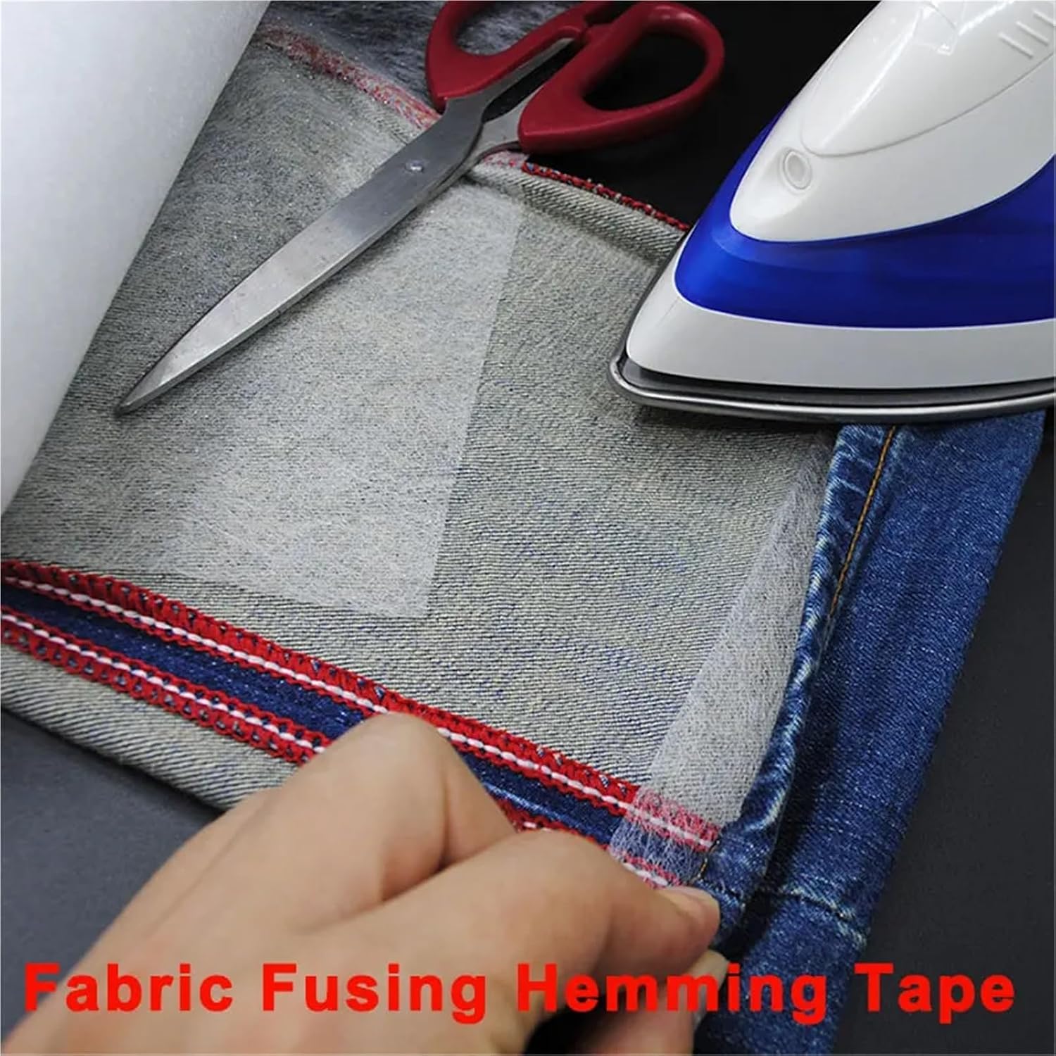 Heat Bond Iron-On Adhesive Fabric Fusing Tape Adhesive Hem Iron On Non-Woven Double Side Lightweight Film Press-on Patch Heat Melt(5pcs)