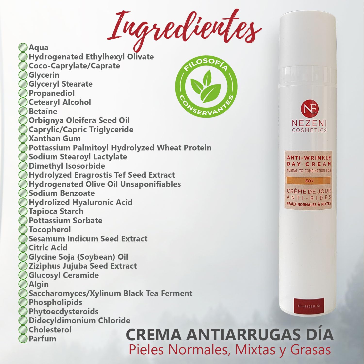 Nezeni Crema Facial Antiarrugas Mujer/Hombre 17 Principios Activos | Rellenador Arrugas Profundas | Crema Antiarrugas Día Reafirmante Para Cara, Cuello y Escote | Piel Normal, Grasa y Mixta