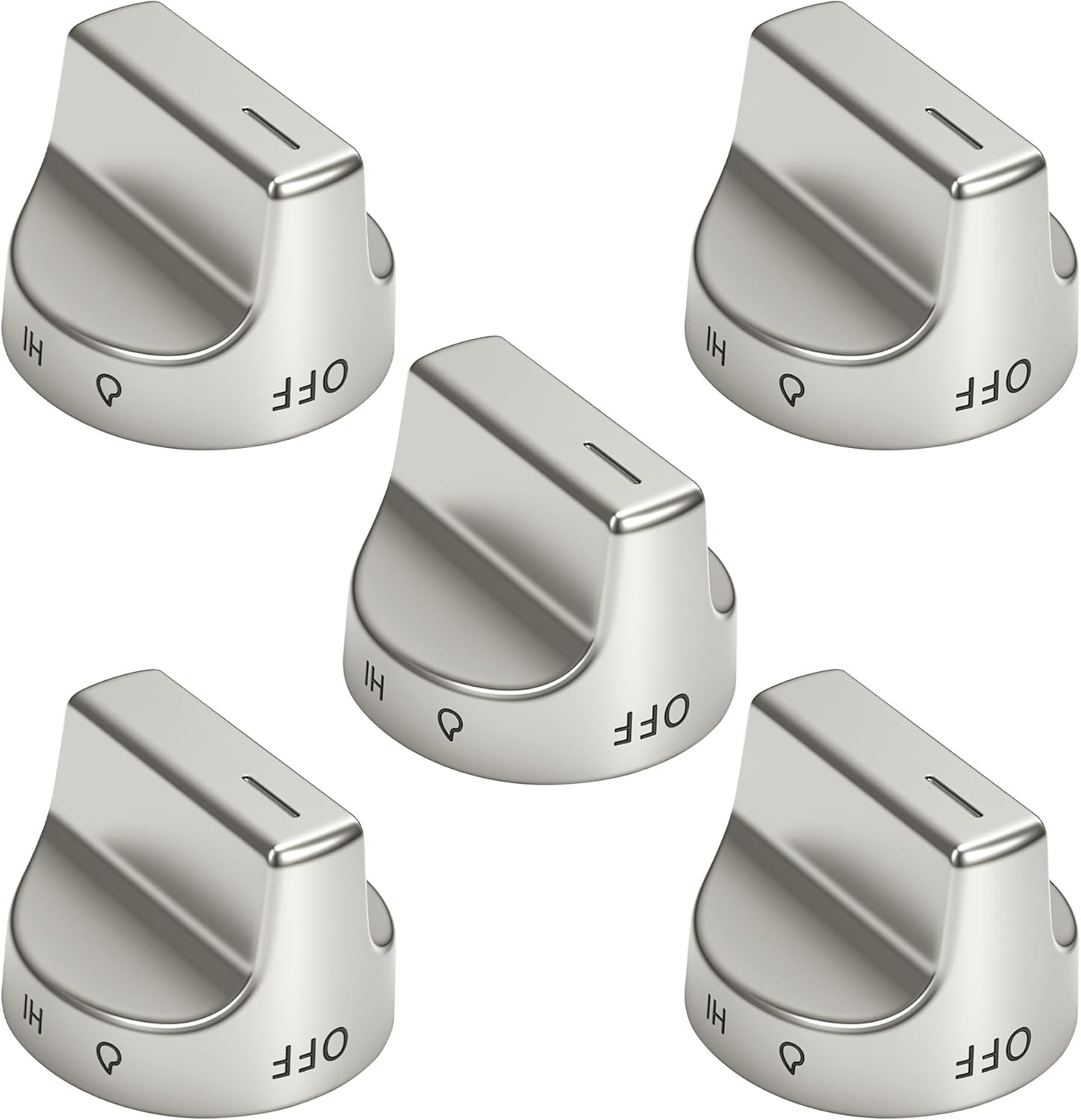 5 Pcs W10850015 Gas Stove Knobs Compatible with Whirlpool Gas Ranges Replace W10850015 W11032553 PD00061875 4845290 AP6333411 PS12578779 EAP12578779