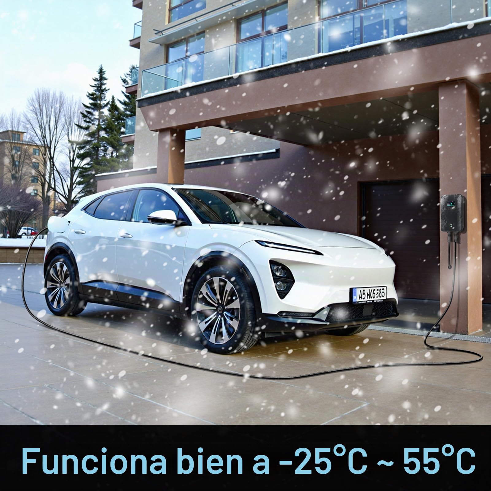 32A Cargador Coche Electrico,Punto de Recarga para Coches Eléctricos,Wallbox 7kW Tipo 2 Monofásico,Cable de Carga Tipo 2 6m para Scenic,Megane,Model Y/3,E-C3,E-208,E-2008, EX30,XC60,MG4