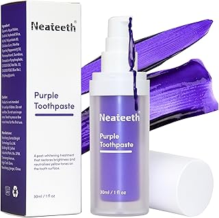 Purple Toothpaste Whitening, Purple Toothpaste for Teeth Whitening, Color Corrector Purple Toothpaste for Adults, Color Correcting Toothpaste v34 for Tooth Stain Removal