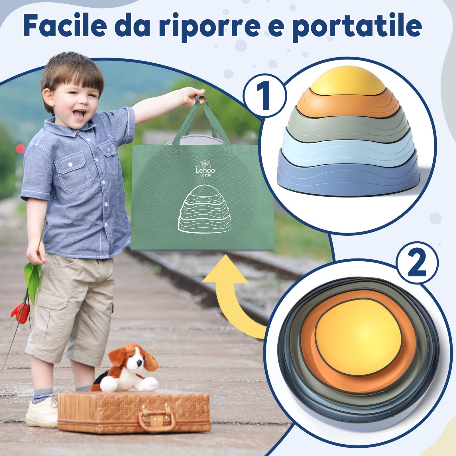 Lehoo Castle Pietre di Bilanciamento, Antiscivolo Stepping Stones per Bambini, Balance Board