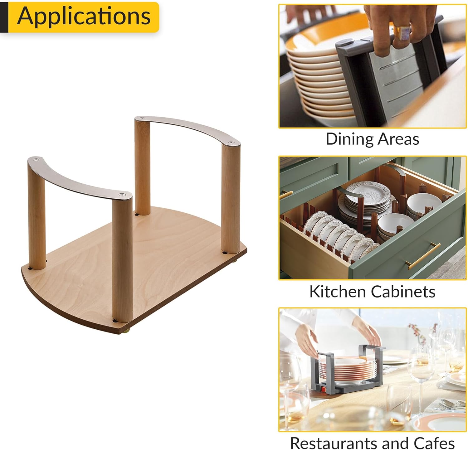 Brixwell QHGG-001 Plate Holder for Fineline Base Plate Birch, Steel, Elegant Design