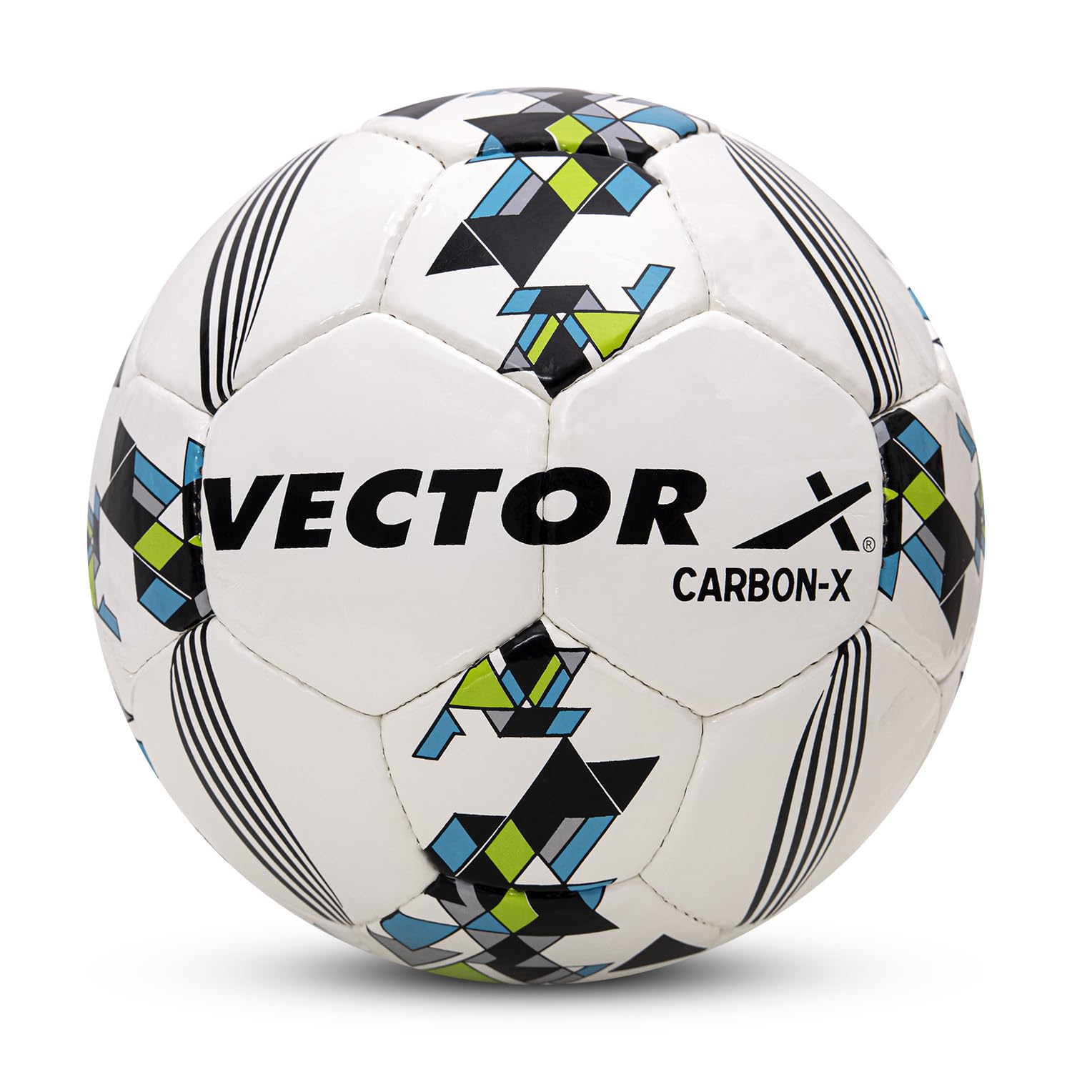 Vector X 32 Panel Carbon-X PU Hand Stitched Indoor/Outdoor Water-Resistant Football with Latex Bladder, White-Black, Size 5, Suitable for Match and Training for Adults 15+ Years-image-46