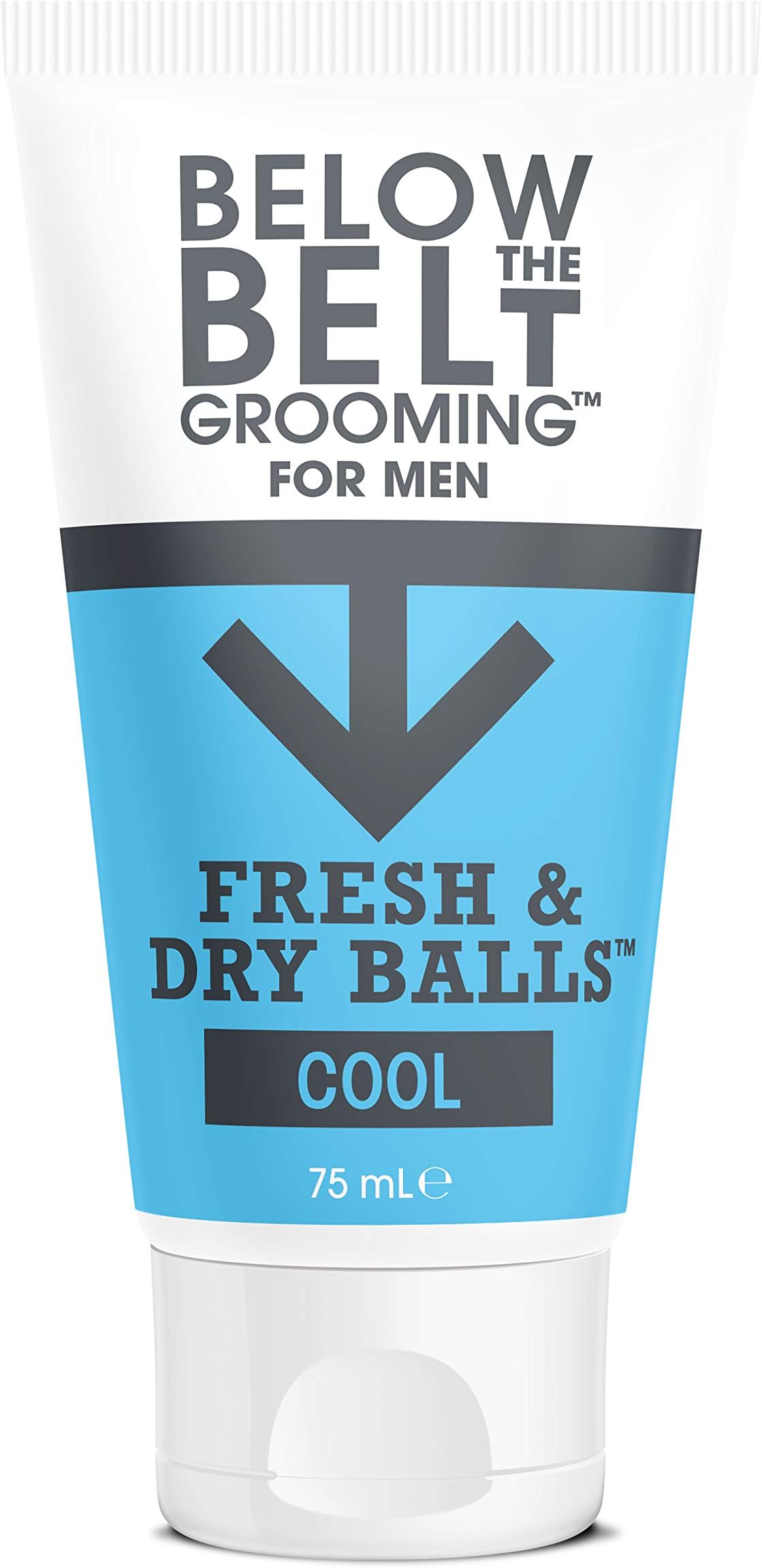 Below The Belt Grooming Cream, Gel Fresh & Dry Balls Cool Balls - Intimate Deodorant For Men - Protects Against Sweat, Odour And Chafing - Cool Mint Fragrance 75Ml